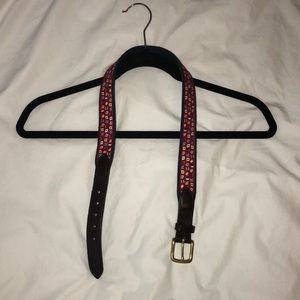 Boys Red Vineyard Vines Belt with Flags